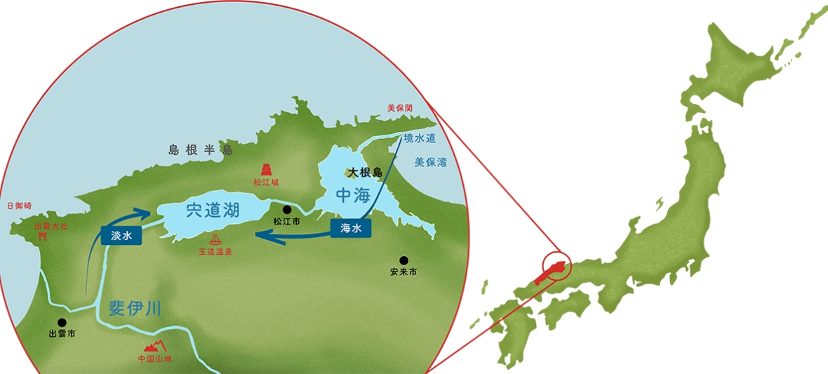 宍道湖の解説MAP